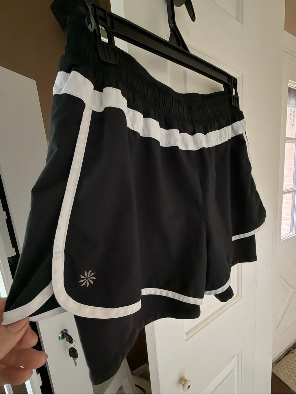 Athleta Black with White Trim Women's Athletic Shorts, M, like New